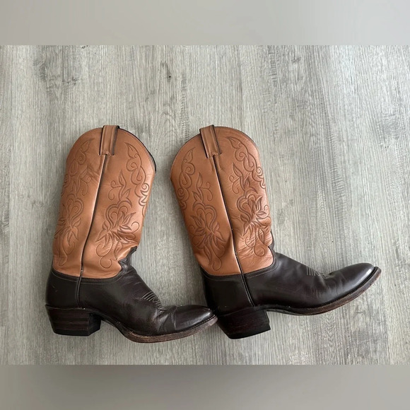 Justin J 5412 Brown Tan Genuine
Leather Cowboy Western Mid Calf Boots Sz 9 D - Picture 3 of 4